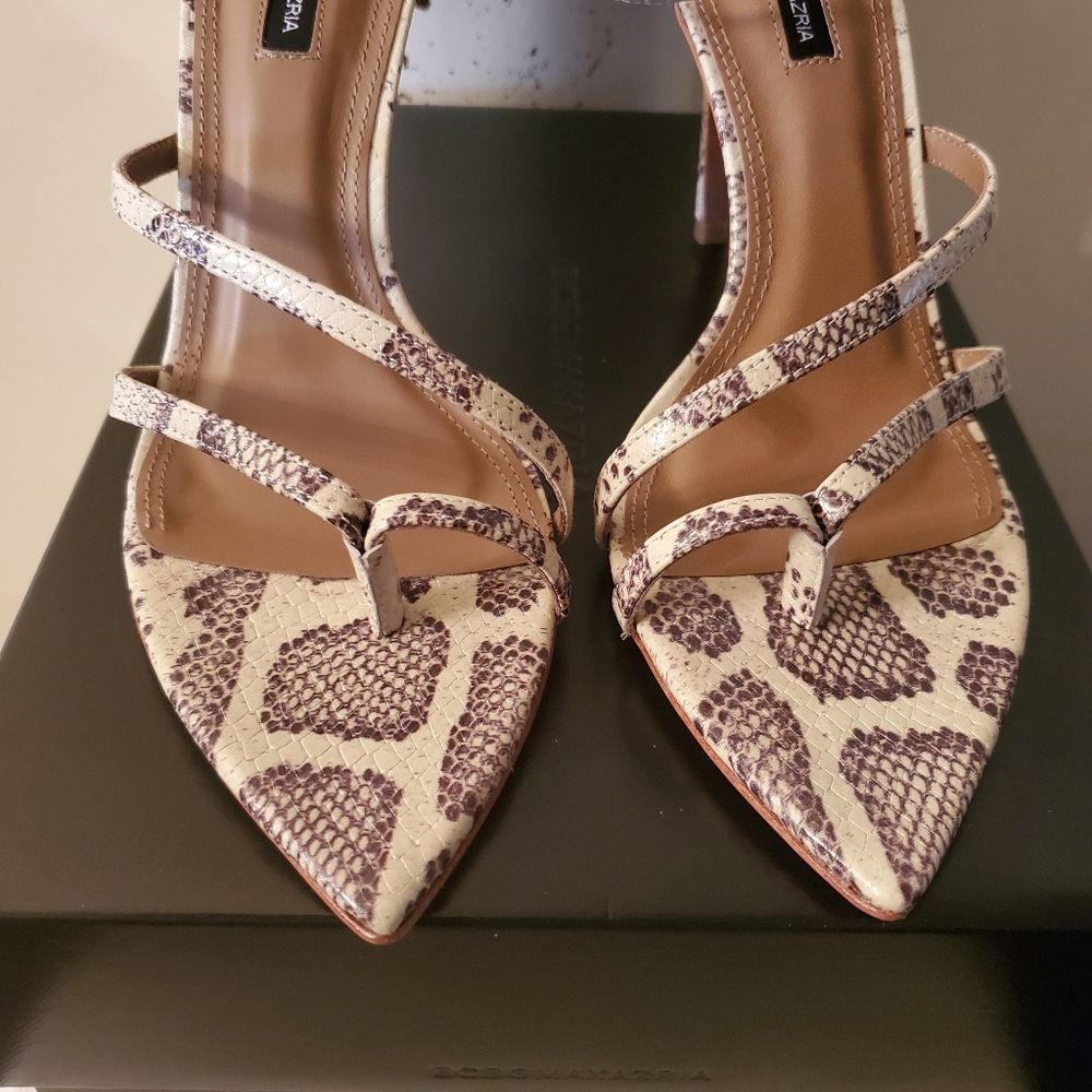 BCBGMAXAZARIA Snake Leather Sandals - Picture 3 of 15
